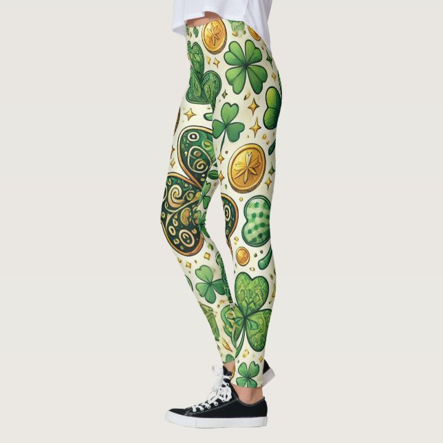 Leggings Día de San Patricio, Shamrock y Gold Women's (Izquierda)