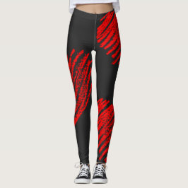 Leggings Día de San Valentín, Amor, Corazón Rojo, Baile, Ej