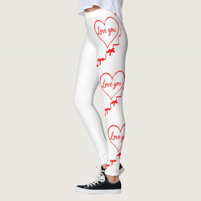 Leggings Día de San Valentín: Corazones, arcos y amor hacia (Izquierda)