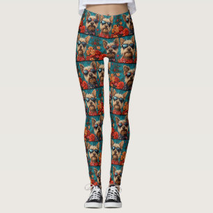 Leggings Día de San Valentín Corazones Rosas Terrier Austra