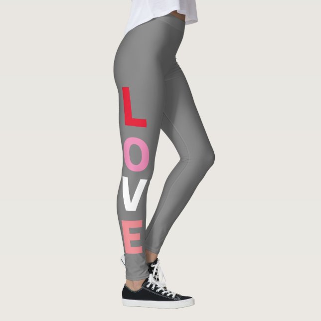 Leggings Día de San Valentín Cute Love Typography Fashion (Derecha)