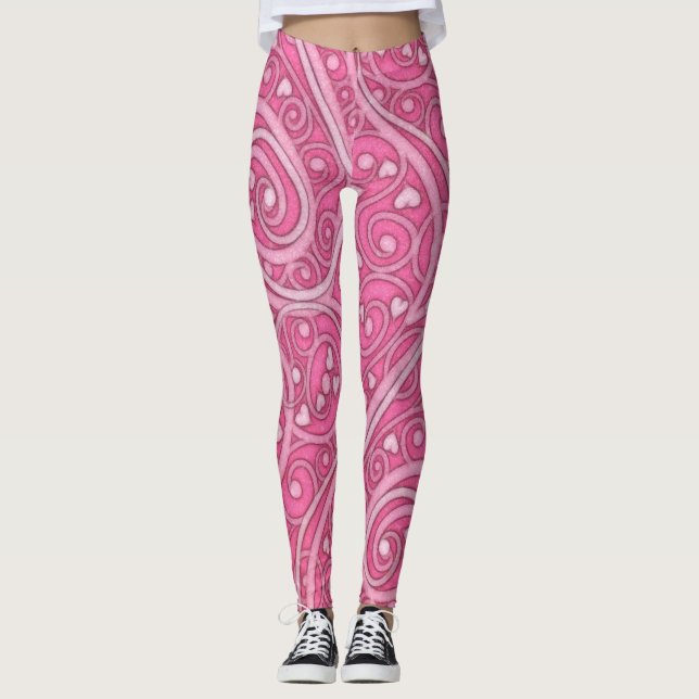 Leggings Día de San Valentín de corazón a corazón (Anverso)