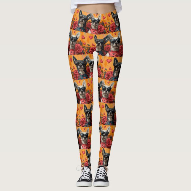 Leggings Día de San Valentín de Rosas con Ganado Australian (Anverso)