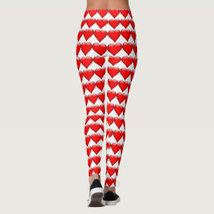 Leggings Día de San Valentín del patrón Cortos Rojos