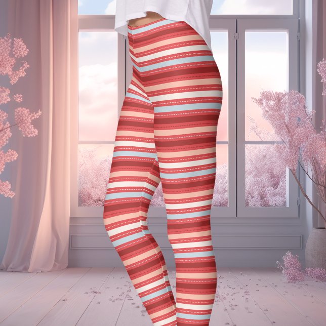 Leggings Día de San Valentín Rojo, Blanco y Azul Rayado (Subido por el creador)