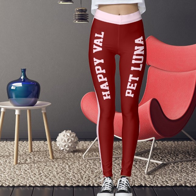 Leggings Día de San Valentín Rojo Feliz Amantes de Animales (Subido por el creador)