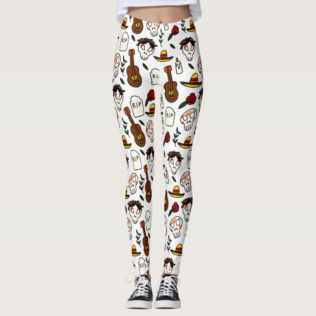 Leggings día del doodle muerto (Anverso)