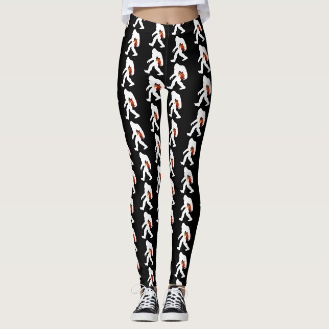 Leggings Día divertido de la acción de gracias de Bigfoot (Anverso)