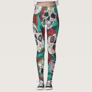 Leggings Día Mexicano de la Muerte: Viejas Calaveras