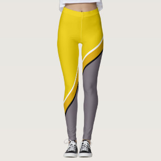 Leggings Diagonal amarillo y gris