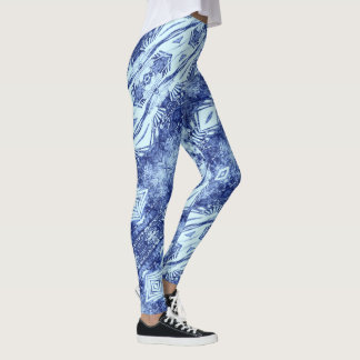 Leggings Diagonal azul de huella azul