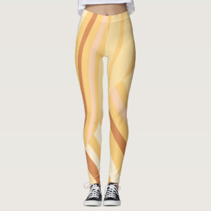 Leggings Diagonal beige marrón a rayas