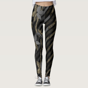 Leggings Diagonal de flor casual