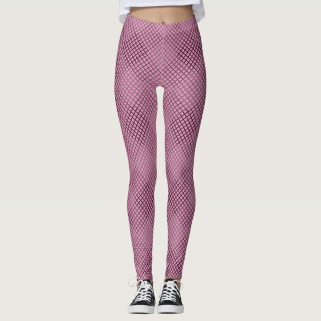 Leggings Diagonal de patrón verificado 2 tonos con piernas  (Anverso)