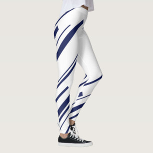 Leggings Diagonales en azul y blanco