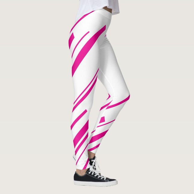 Leggings Diagonales en magenta y blanco (Derecha)