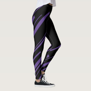 Leggings Diagonales en morado y negro