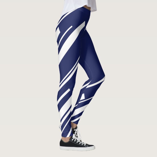 Leggings Diagonarios - Azul y blanco (Derecha)