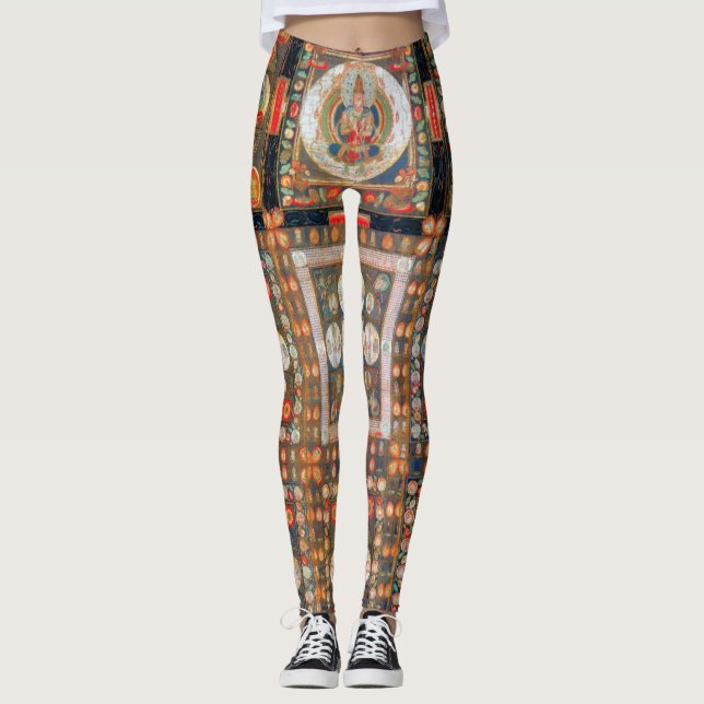 Leggings Diagrama cósmico de Mandala para meditación (Anverso)