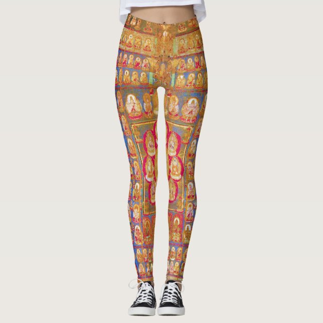 Leggings Diagrama cósmico de Mandala para meditación (Anverso)