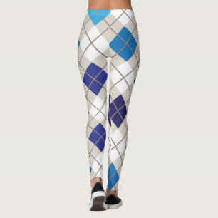 Leggings Diamante azul de moda del blanco gris del