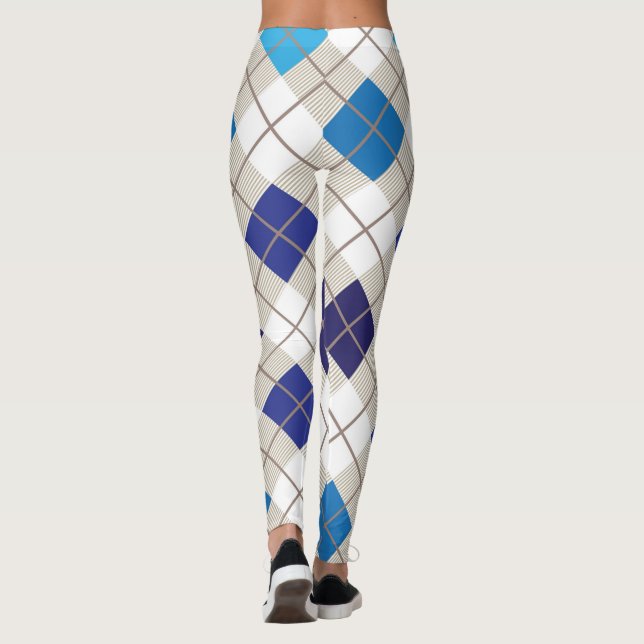 Leggings Diamante azul de moda del blanco gris del (Reverso)