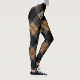 Leggings Diamante beige negro de moda del Harlequin de