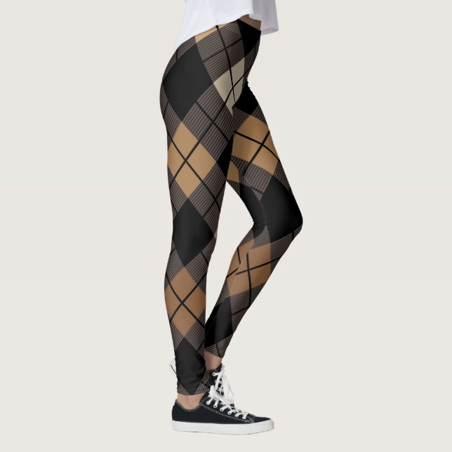 Leggings Diamante beige negro de moda del Harlequin de (Derecha)