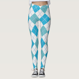 Leggings Diamante blanco azul de moda del Harlequin de