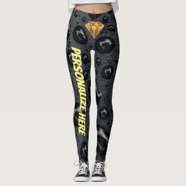 Leggings Diamante dorado en diseñador único Personalizado n