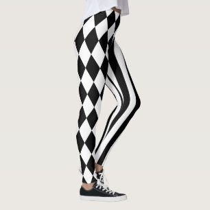 Leggings Diamante Harlequin jester a rayas góticas