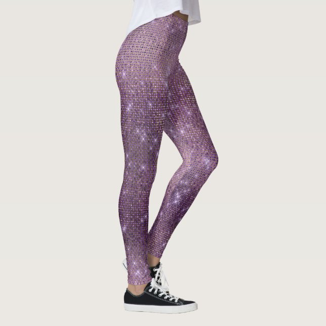 Leggings Diamante metálico de ciruela morada de oro espumos (Derecha)