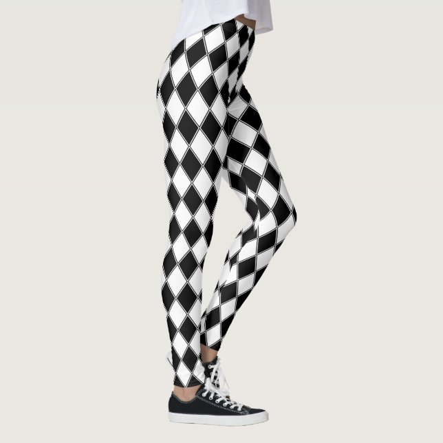 Leggings Diamante negro y blanco con patrón Argyle (Derecha)