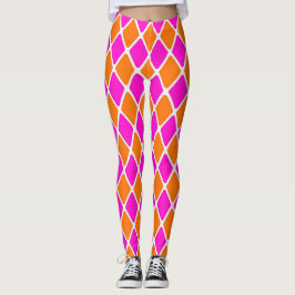 Leggings Diamante rosa y naranja Mod de los 60