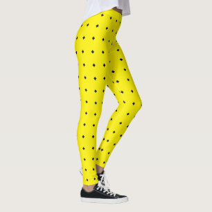 Leggings Diamantes azules reales contra piernas amarillas