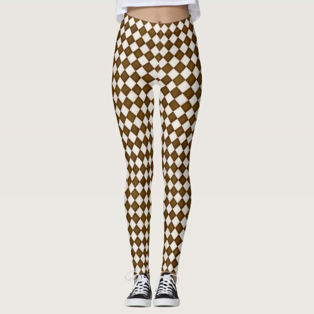 Leggings Diamantes blancos marrones y antiguos (Anverso)