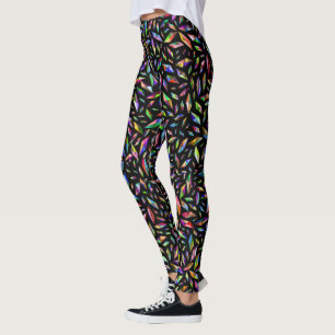 Leggings Diamantes Multicolores sobre Negro
