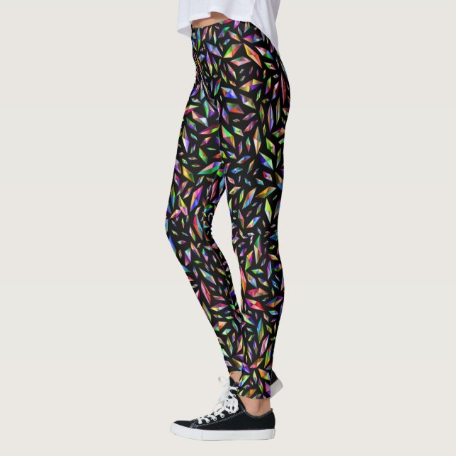 Leggings Diamantes Multicolores sobre Negro (Izquierda)