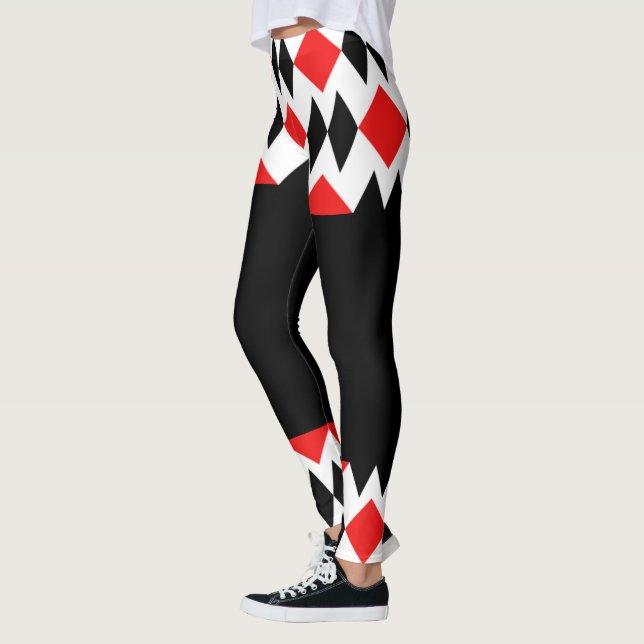 Leggings Diamantes y Negro Sólido (Izquierda)