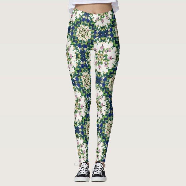 Leggings Diamond Floral Mandalas Seamless Pattern (Anverso)