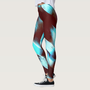 Leggings Dibujado de metalizado mate, de gradiente marrón a