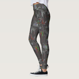 Leggings Dibujo abstracto colorido en noche oscura bajo yut
