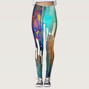 Leggings Dibujo abstracto de una gráfica de candelabro colo