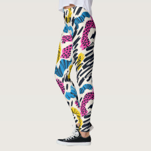 Leggings Dibujo abstracto divertido y colorido de patrones