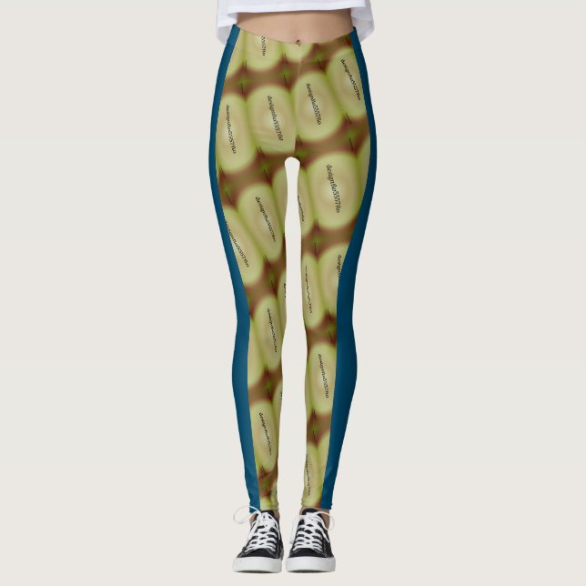 Leggings Dibujo abstracto MODERNO en - amarillo azul (Anverso)