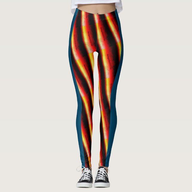 Leggings Dibujo abstracto MODERNO en amarillo azul rojo (Anverso)