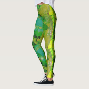 Leggings Dibujo abstracto MODERNO en amarillo-claro-verde-