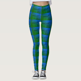 Leggings dibujo abstracto MODERNO en - azul claro blanco