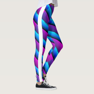 Leggings Dibujo abstracto MODERNO en azul violeta blanco cl