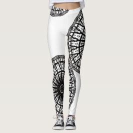 Leggings Dibujo abstracto MODERNO en blanco-negro-